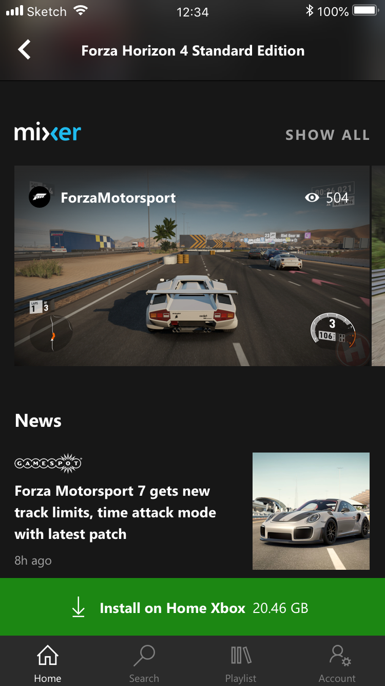 Xbox Game Pass Mobile Detail Page