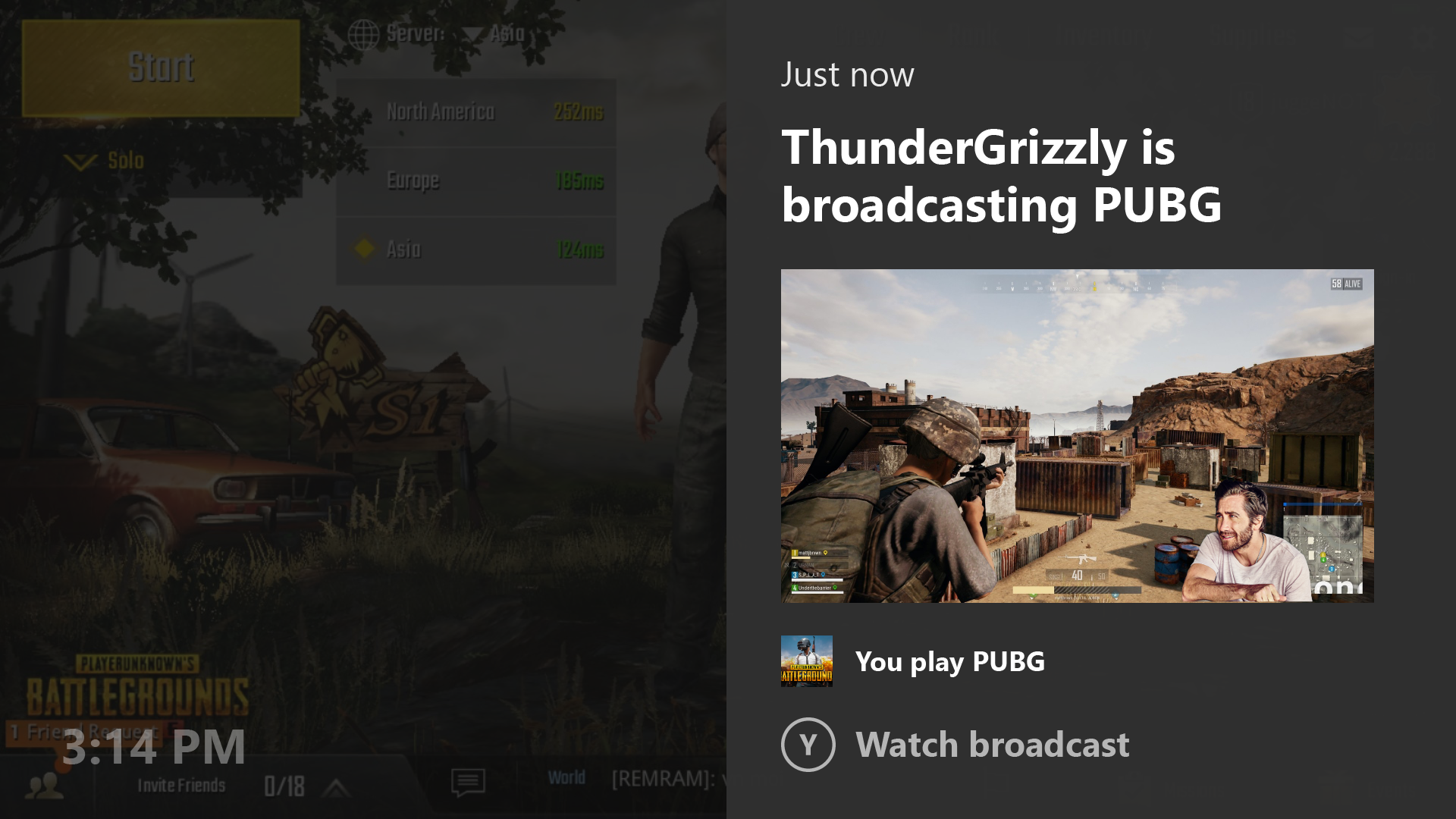 Xbox One Notifications in Idle Mode